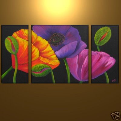 Dafen Oil Painting on canvas flower -set334